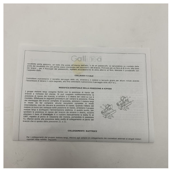 Gallinea mittlerer 24V Windschutzscheibenwischer-Motor 560 90 Grad - 02066004