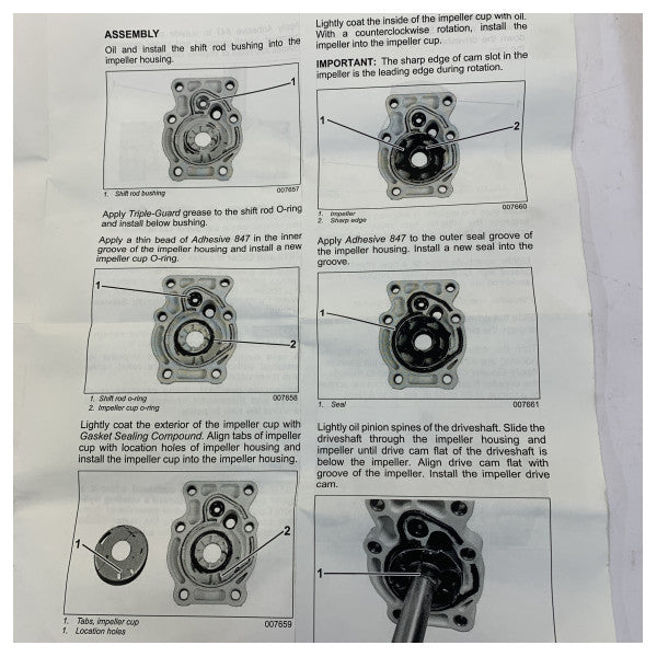 Evinrude Johnson Su Pompası Kiti 5008972 Dıştan Takmalı Motor için