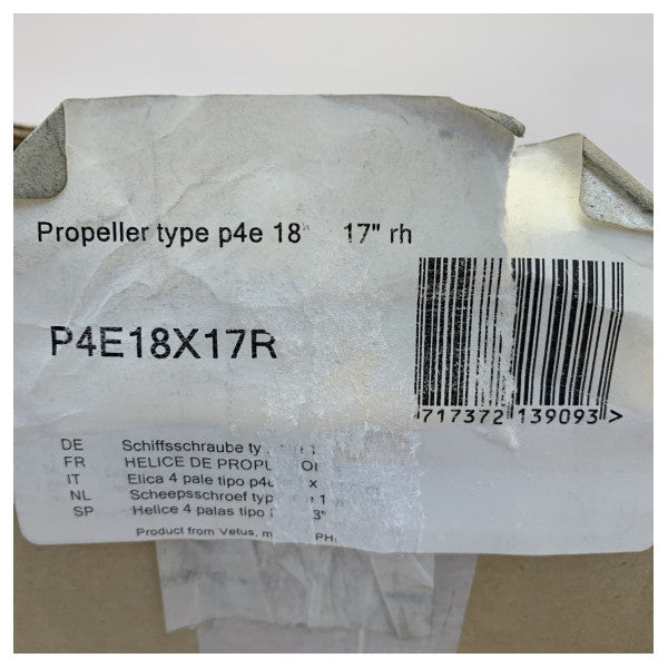 Śruba napędowa Vetus P3B-18 X 11R 3-łopatowa mosiężna prawoskrętna 30 mm