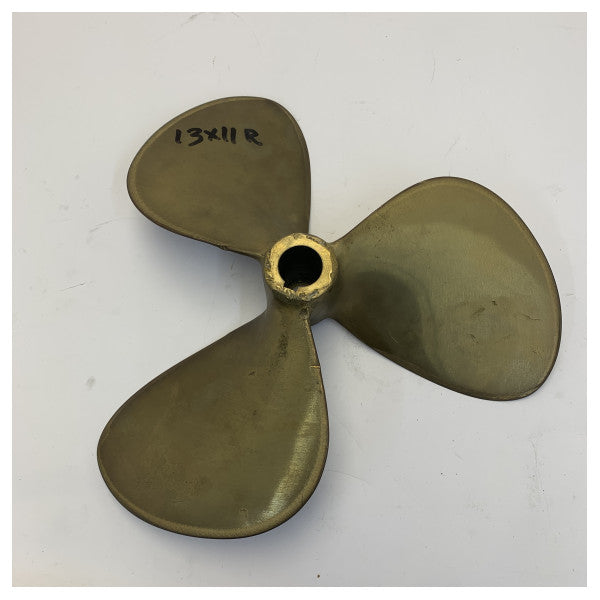 USED Vetus P3B-13X11R Propeller 3-Blade Brass Right Handed 25 mm