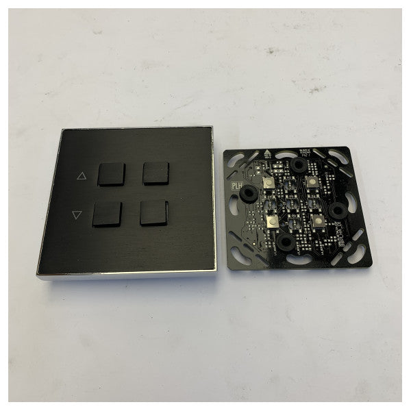 Riva PLH Haut 4-Tasten Platte Chrom Schwarz Front - 470819