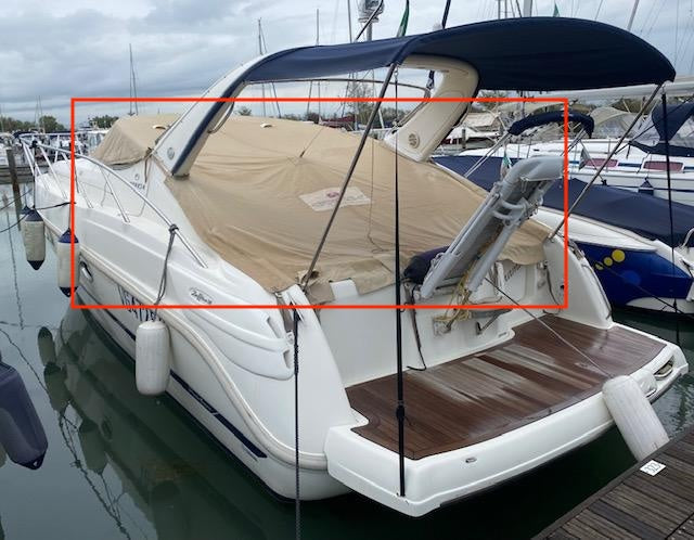 Cranchi Zaffiro 34 1996 - 1997 kankainen ohjaamon kansi beige