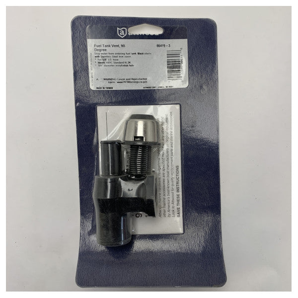 アットウッドマリン燃料タンクベント90度ステンレススチールカバー付き5/8インチホース用