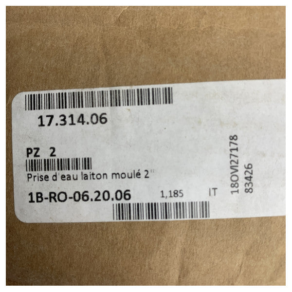 Tru-Hull Inlet d'eau en laiton | Scoop de 2 pouces Type 7071