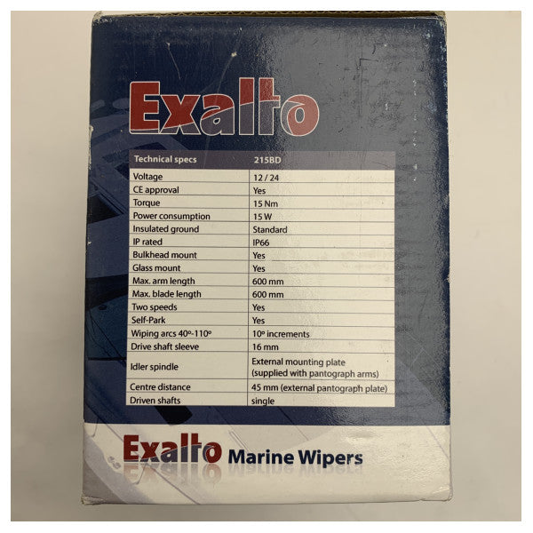 Motor del limpiaparabrisas EXALTO tipo 215BD | 12-24V | Eje 25 mm