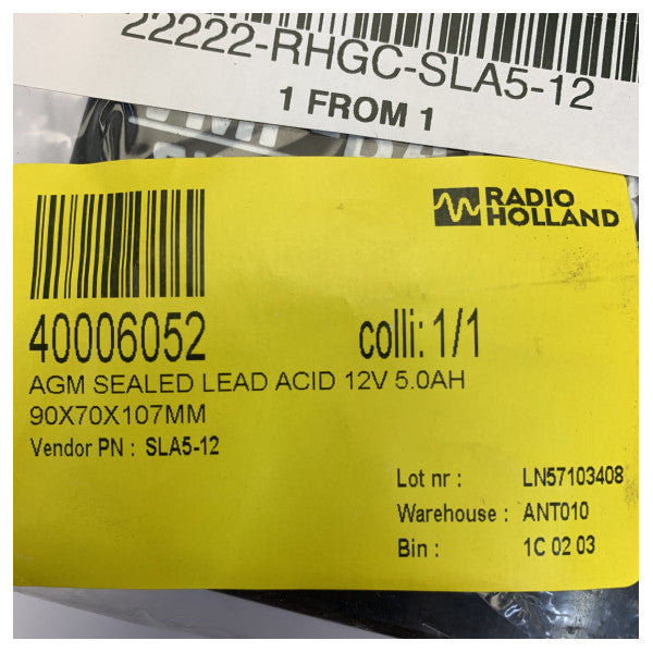 VMF-BATTERY AGM Battery 12V 5Ah - SLA5-12 Highlander VDR600