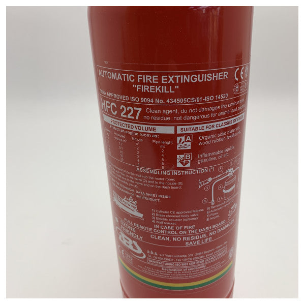 自動海洋消火器 ABS HFC 227 Firekill