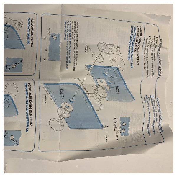 Marine Grade Chrome-Plated Glass Door Coupling Hinge - 3062.30.0