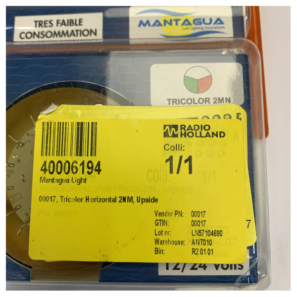 Mantagua 00017 ثلاثي الألوان ضوء الملاحة الأفقي 2NM LED بحري