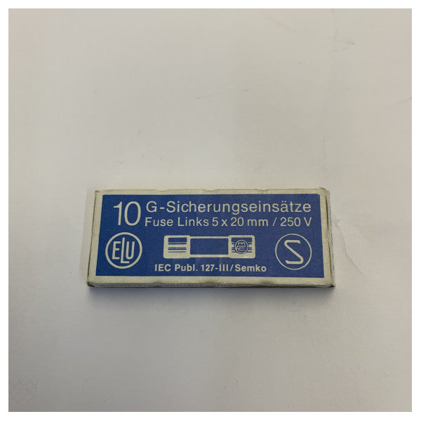 Glasrohrsicherung 5x20mm 4A träge - 10er-Pack T4A IEC 127-III
