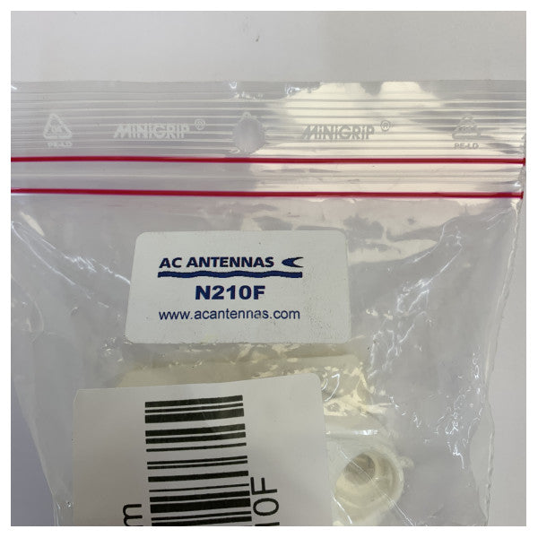 AC Antennas N210F Suporte de Corrimão - Suporte de Antena Marítima - 22-30mm - 1 polegada 14TPI - Branco