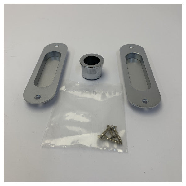 Σετ χειρολαβής συρόμενης πόρτας από ανοξείδωτο χάλυβα Wurth 120x3mm - B4D-U-KIT W