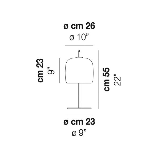 Vistosi Jube LT P Table Lamp Smoky Grey D23cm with Gold