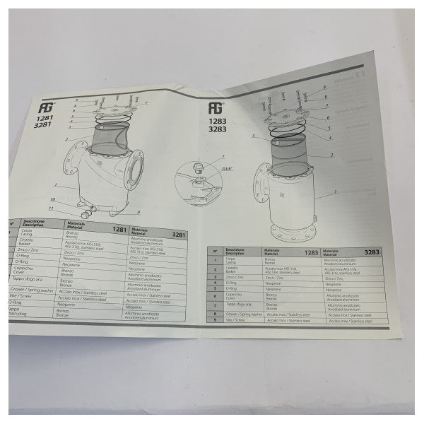 Guidi brončani vodeni filter vertikalni ulaz DN100-PN6 - 1283.2006M2
