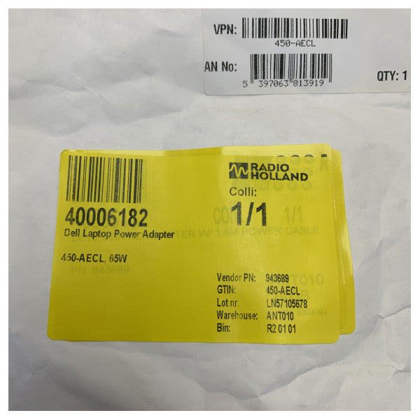 Adaptador de CA Dell de 65 W - Adaptador de CA para portátil 450-AECL