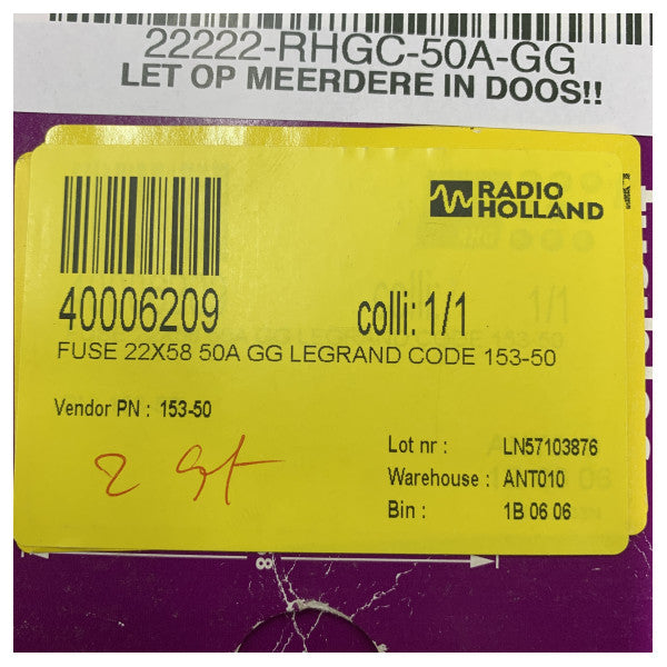 Legrand 015350 przemysłowy bezpiecznik cylindryczny 22x58 mm 50 A gG