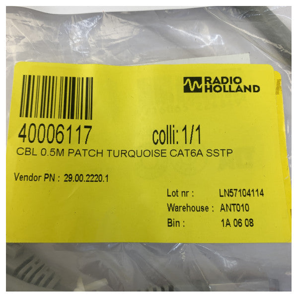 Cat6a SSTP Patch Cable 0.5m - Shielded Ethernet Cable Grey