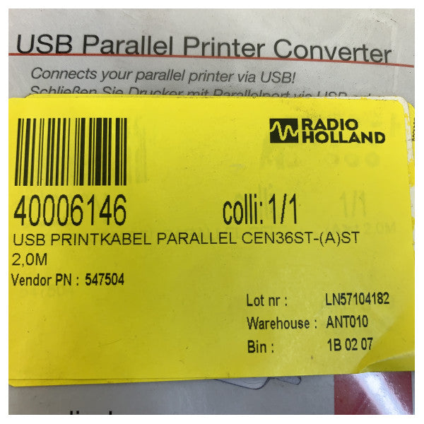 USB to Parallel Printer Cable IEEE 1284 CN36 Centronics 2m - CEN36ST-(A)ST