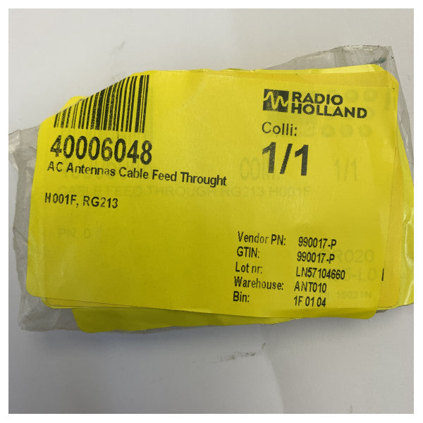 AC Antennas H001F Kabelgjennomføring for RG213 - Forkrommet
