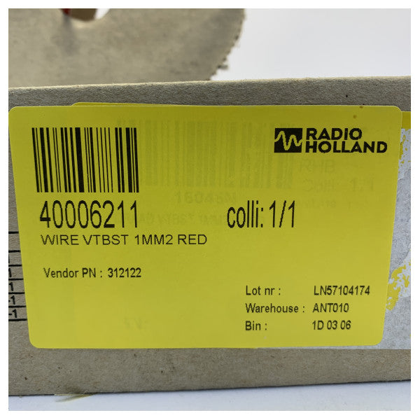 Cavo di collegamento flessibile IEMMEQU H05V-K 1mm² Rosso - Cavo per interruttore VTBST