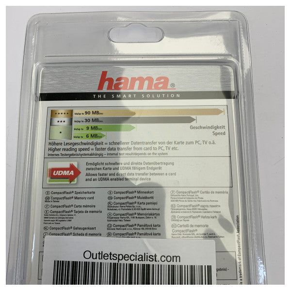 Cartão de memória Hama CompactFlash 16GB High Speed Gold 22MB/s Classe 10