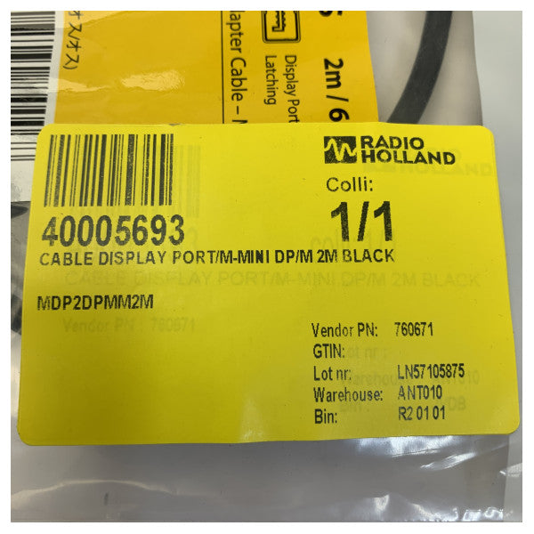 StarTech Mini DisplayPort till DisplayPort-kabel 2 m - svart - MDP2DPMM2M