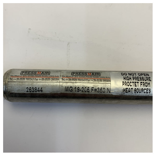 Газова пружина RAM от неръждаема стомана AISI 316 - 521 mm 350 N 19/8-205 яхтен обков