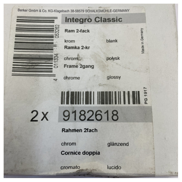 Berker Integro Classic Cornice di copertura a 2 vie - Cromo lucido - 9182618