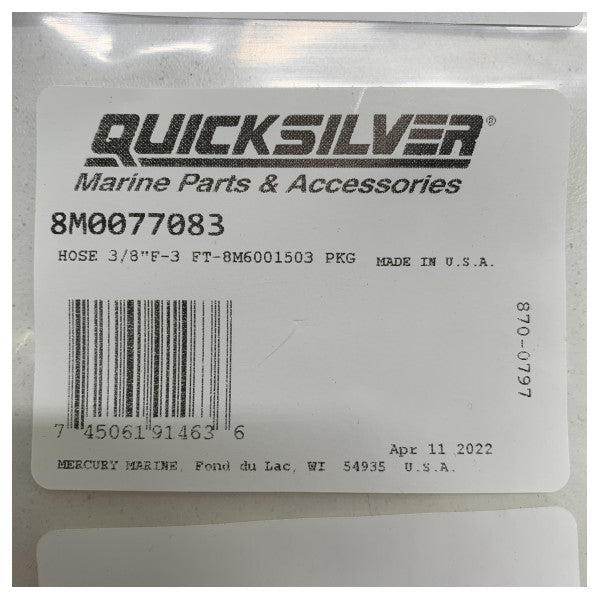 Zestaw przewodów hydraulicznych wspomagania układu kierowniczego Mercury Mercruiser - 8M0077083