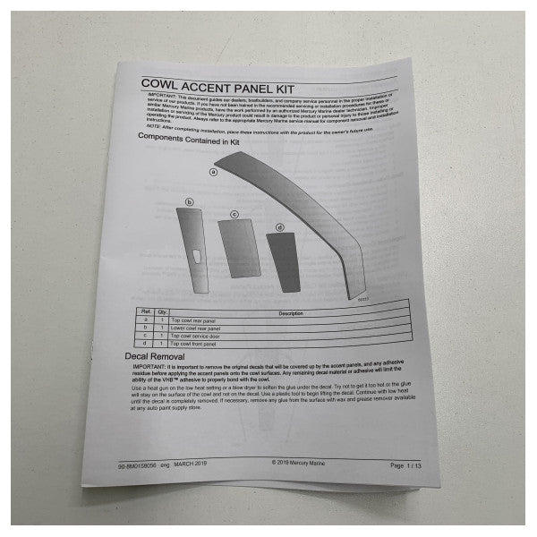 Меркурий Рейсинг R450 сив панел на капака на двигателя - 8M0159859