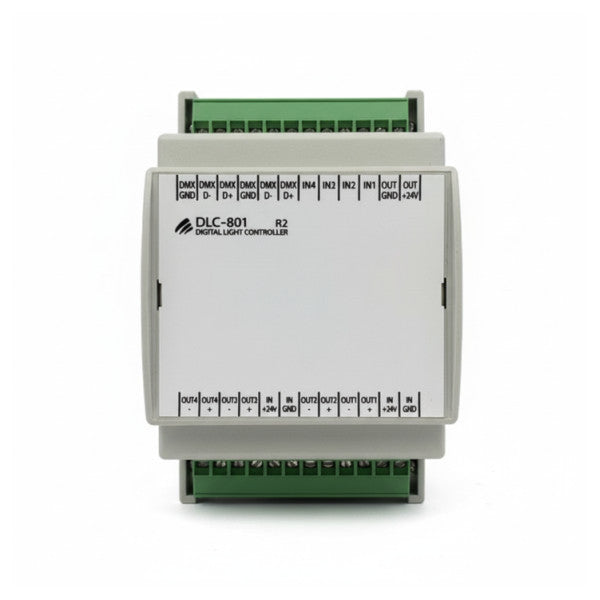DLC-801 4-Kanal LED Driver 24V 4 x 4A - DMX Digital Light Controller