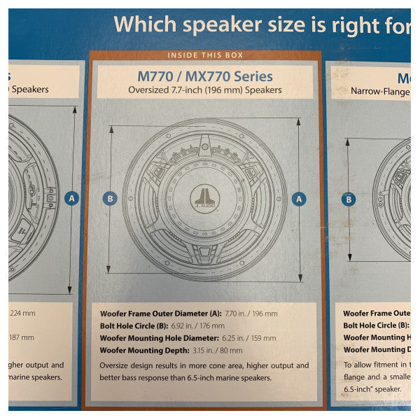 JL Audio M770-CCX-CG-WH Marine Højttaler Sæt - 7.7 tommer Coax - Hvid