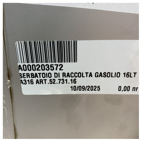 Tanque de Combustível Marinho CAN Aço Inoxidável 16L - Patrulha e Combustível Diesel - 52.731.16