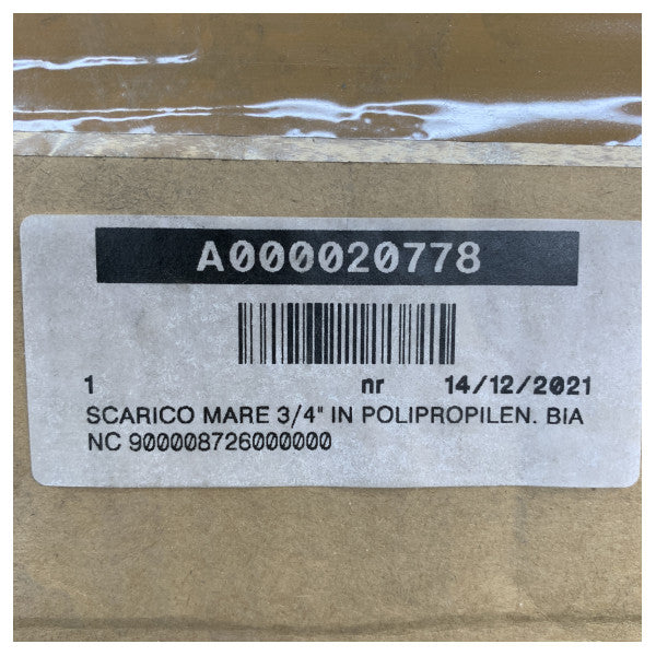 Osculati bijela plastična Tru-Hull izlaz 3/4 inča - A000020778