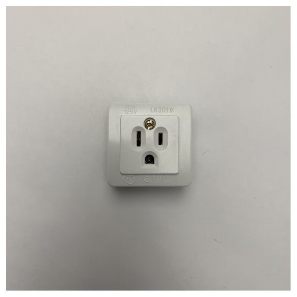 Single Bulkhead Socket LK3011K 125V 15A Wall Outlet Waterproof