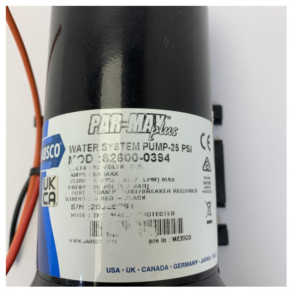 Pompa per acqua dolce Jabsco Par-Max Plus 6 24V 22.7L/min - 82600-0394