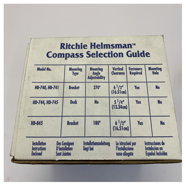 リッチー ヘルムスマン HF-743 磁気液体コンパス - ブラック ホリゾンタル