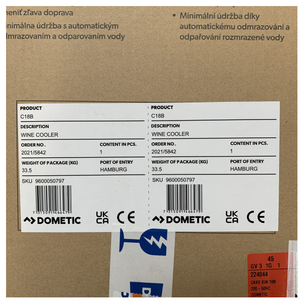 Dometic CB18 30 см Климатичен шкаф за вино с 18 бутилки за вграждане - 9600050797