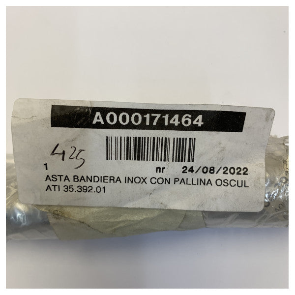 Osculati ruostumattomasta teräksestä valmistettu lippuposti pallolla 610 mm - 35.392.01