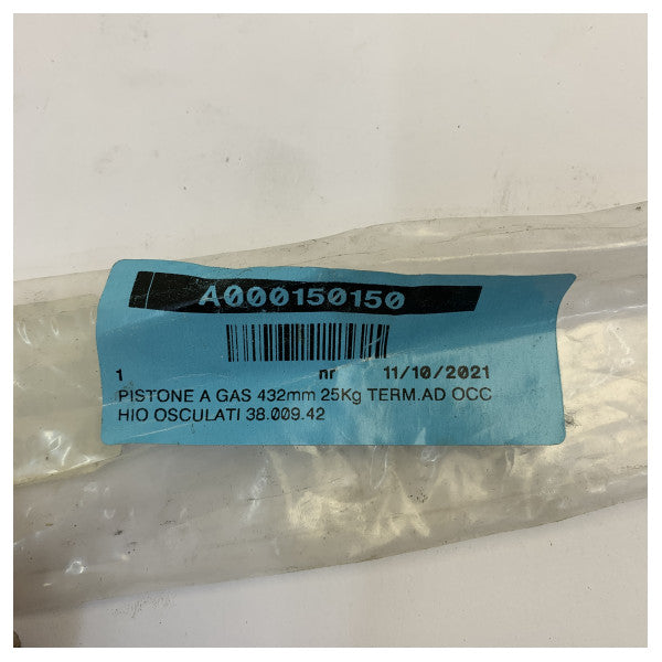 Osculati plinski amortizer 432mm 25kg s okomitim spojem - 38.009.42 nehrđajući čelik