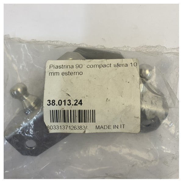 オスキュラティ ステンレススチール 90° コンパクトプレート 10mm ボール - 38.013.24