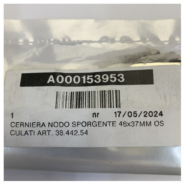 オスキュラティヒンジ プロトルーディングノブ 48x37mm - ステンレススチール - 38.442.54