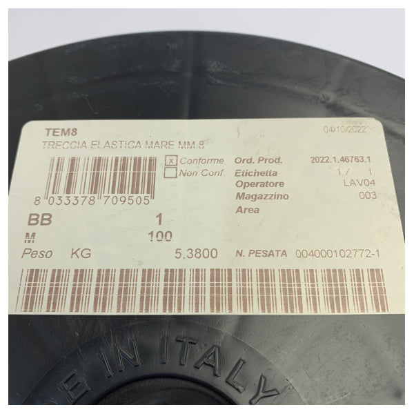 オスキュラティ ショックコードロープ ホワイト 8mm - 100m ロール - ショックコード マリン - 63.173.08