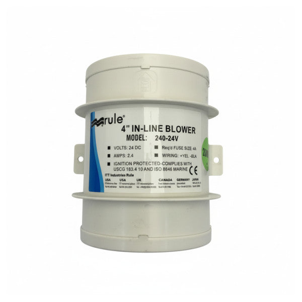Regel 4 Tum In-Line Blåser 24V Marin Extractor - 240-24V