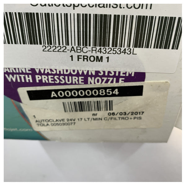 Flojet R4325343L Κιτ αντλίας καθαρισμού καταστρώματος 24V 17 L/min
