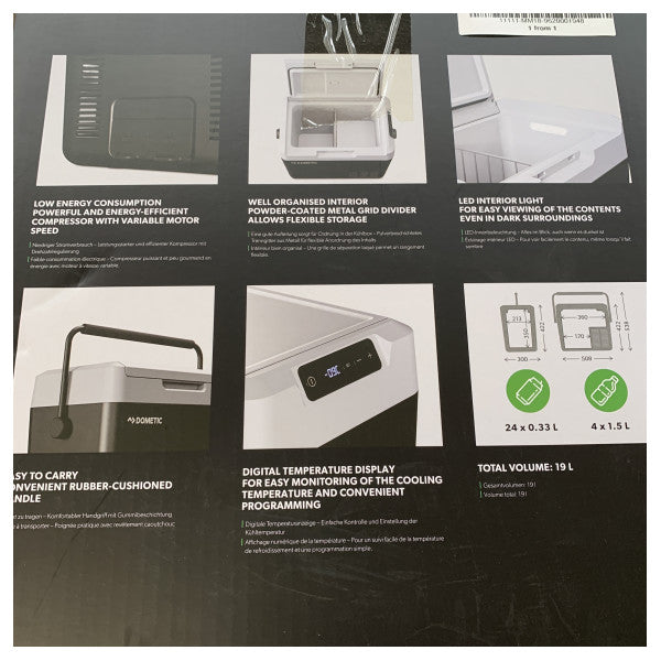 Caja de refrigeración para compresor Dometic CFF-18 19L - 12/24/230V - gris