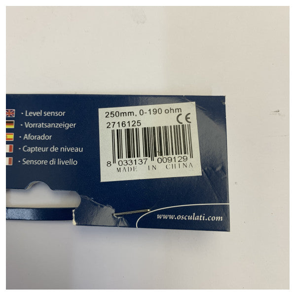 Osculati Fuel-Water Tank Level Sensor - 250mm - 0-180/190 Ohm 27.161.25
