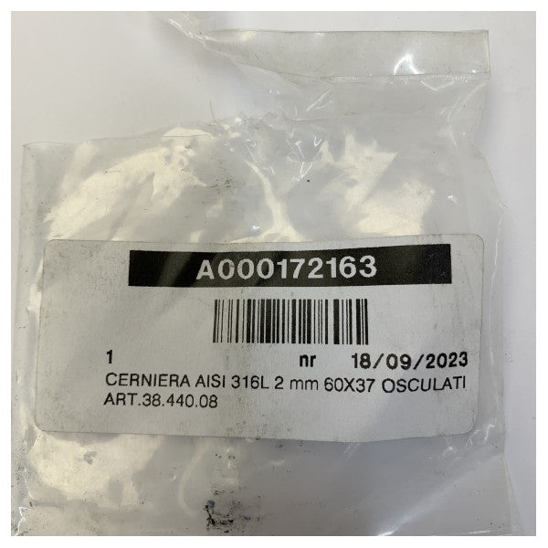 Петля з нержавіючої сталі 316L Osculati 60x37мм - товщина 2мм - 38.440.08