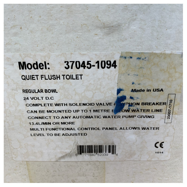 Jabsco Hiljainen Flush Sähkökäymälä Magneettiventtiilillä 24v - 37045-1094