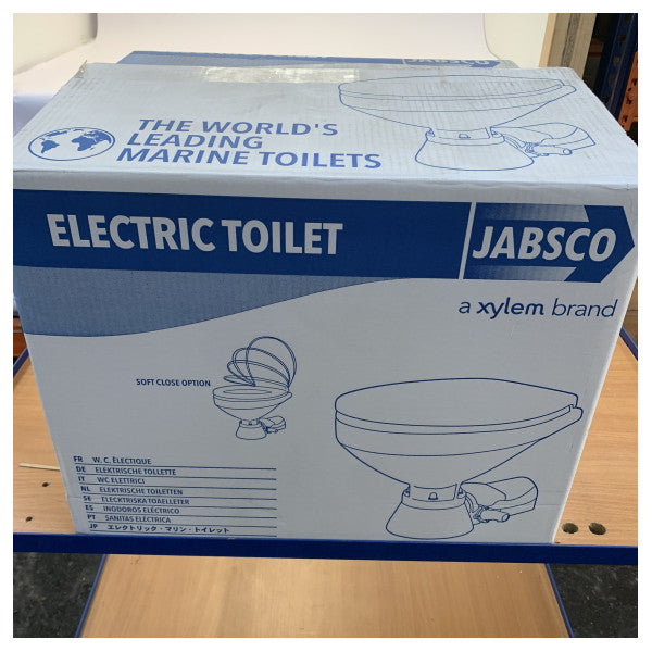 Jabsco Quiet Flush -sähkökäyttöinen wc tavallinen istuin magneettiventtiilillä 24V - 37045-4094